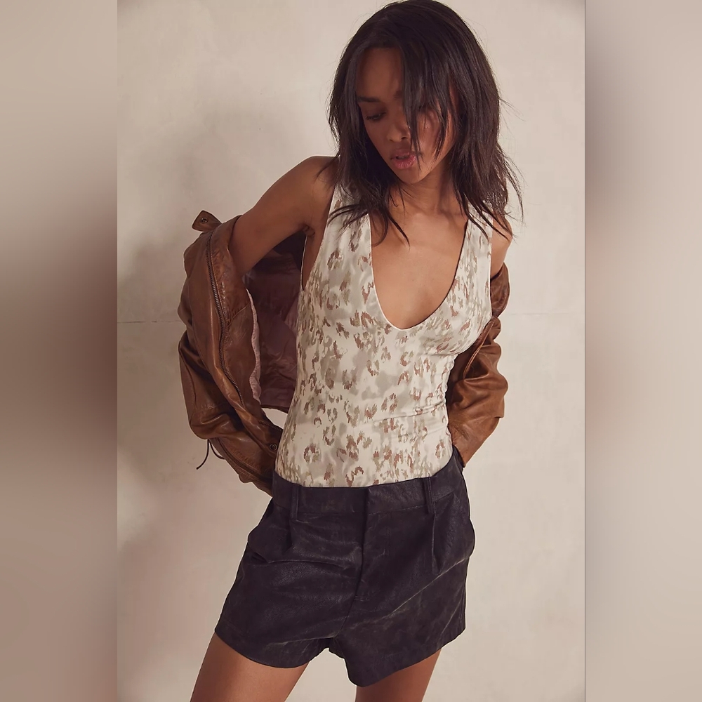 Free People Keep It Sleek Printed Bodysuit